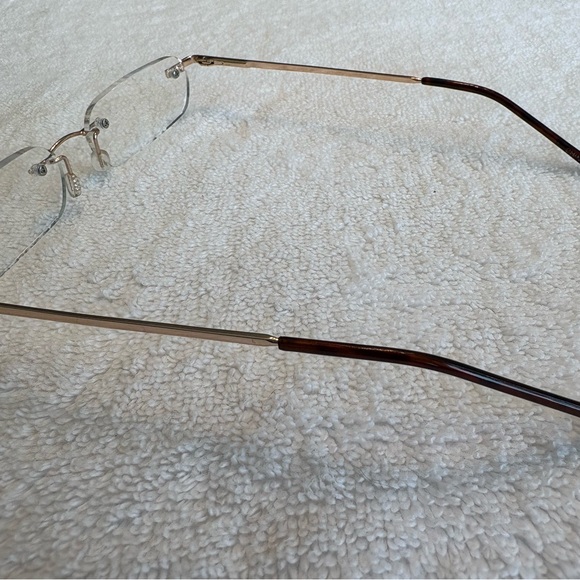 Rimless readers slim line w Ostrich case and snakeskin case +1.5 reading glasses - Picture 5 of 12